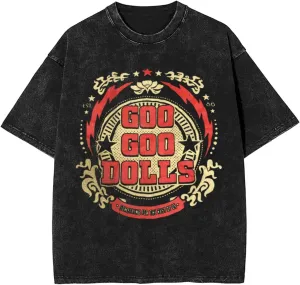 Goo Rock Goo Music Dolls Band Vintage Oversized T Shirt Cotton Summer Round Neck Short Sleeves Tops Unisex
