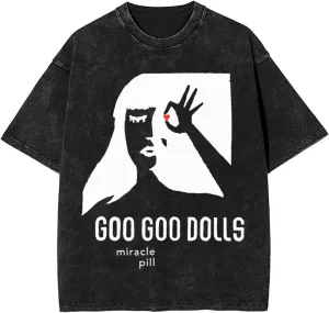 Goo Rock Goo Music Dolls Band Vintage Oversized T Shirt Cotton Summer Round Neck Short Sleeves Tops Unisex