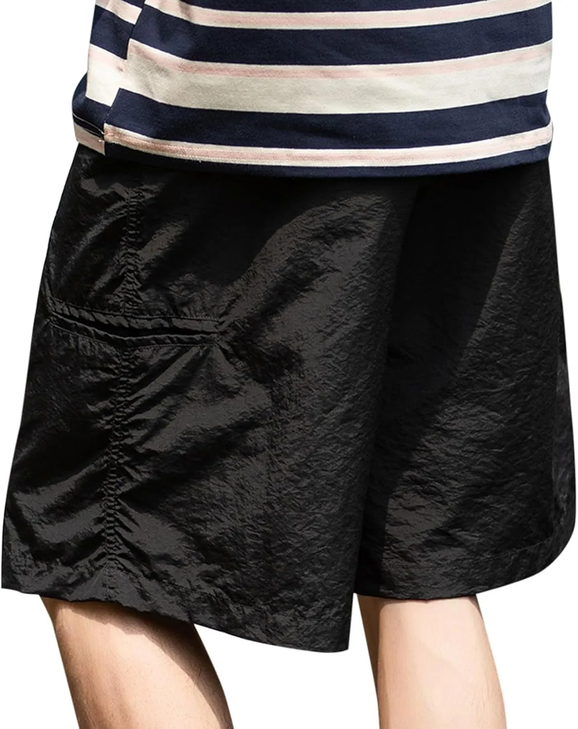 Gym Shorts for Men Drawstring Solid Athletic Workout Shorts Elastic Waist Loose Active Running Shorts with Pockets