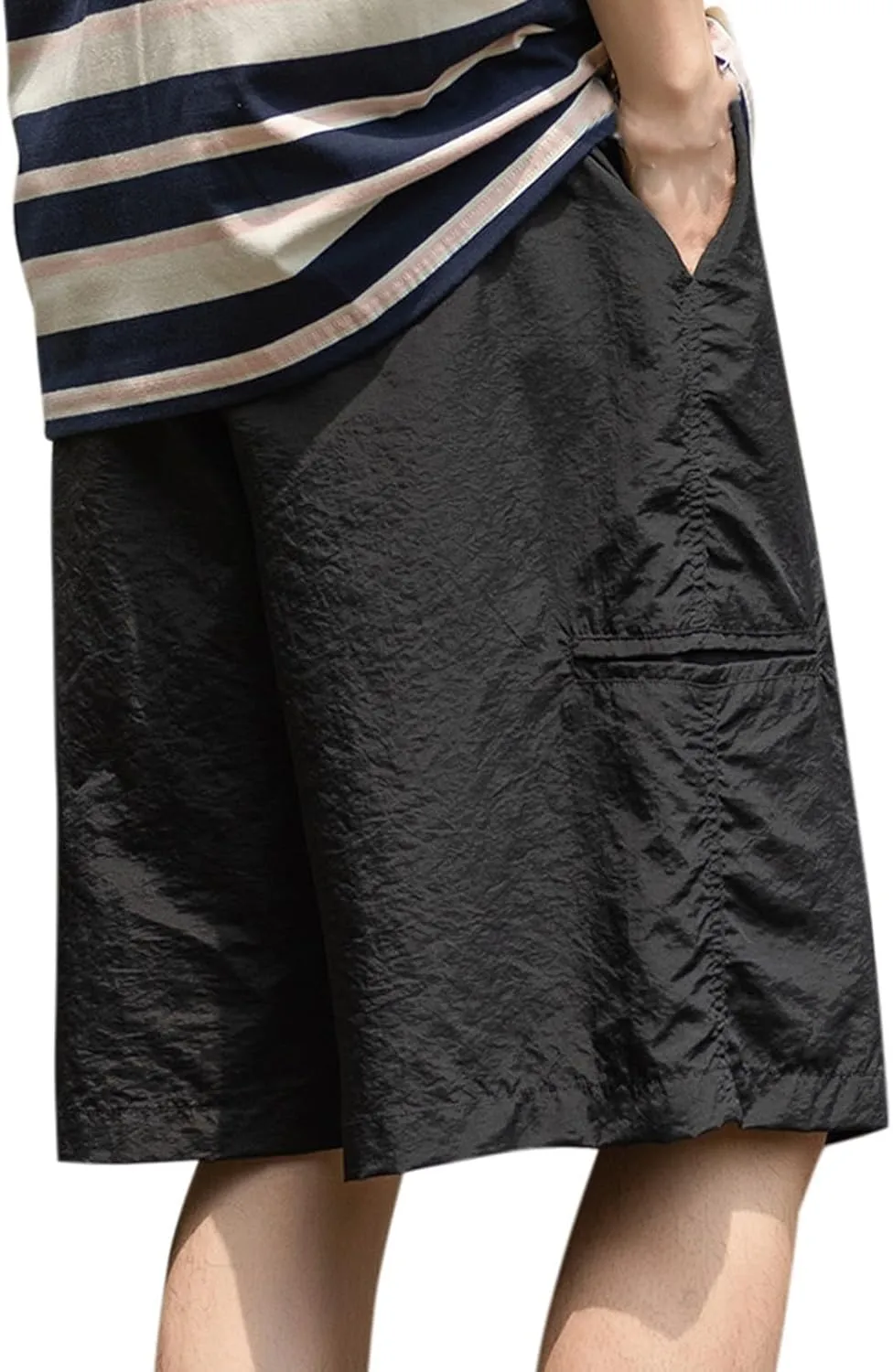 Gym Shorts for Men Drawstring Solid Athletic Workout Shorts Elastic Waist Loose Active Running Shorts with Pockets