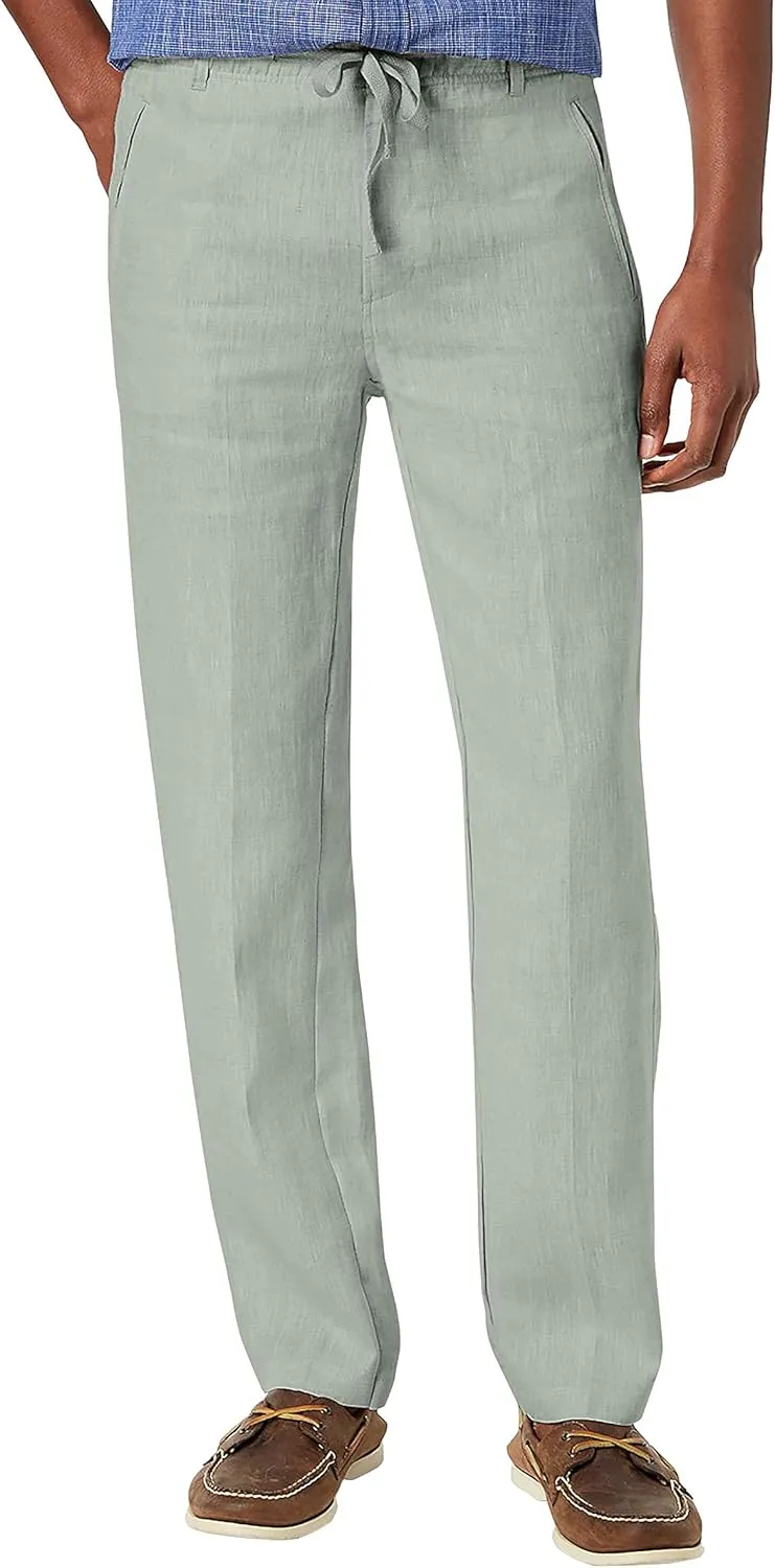 Hat and Beyond Mens Premium Soft Linen Pants Wrinkle Resistant Flat Front Classic Slacks