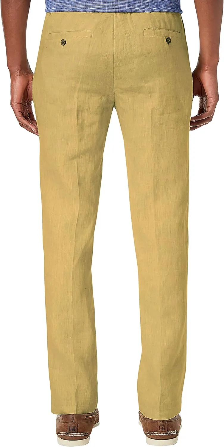Hat and Beyond Mens Premium Soft Linen Pants Wrinkle Resistant Flat Front Classic Slacks