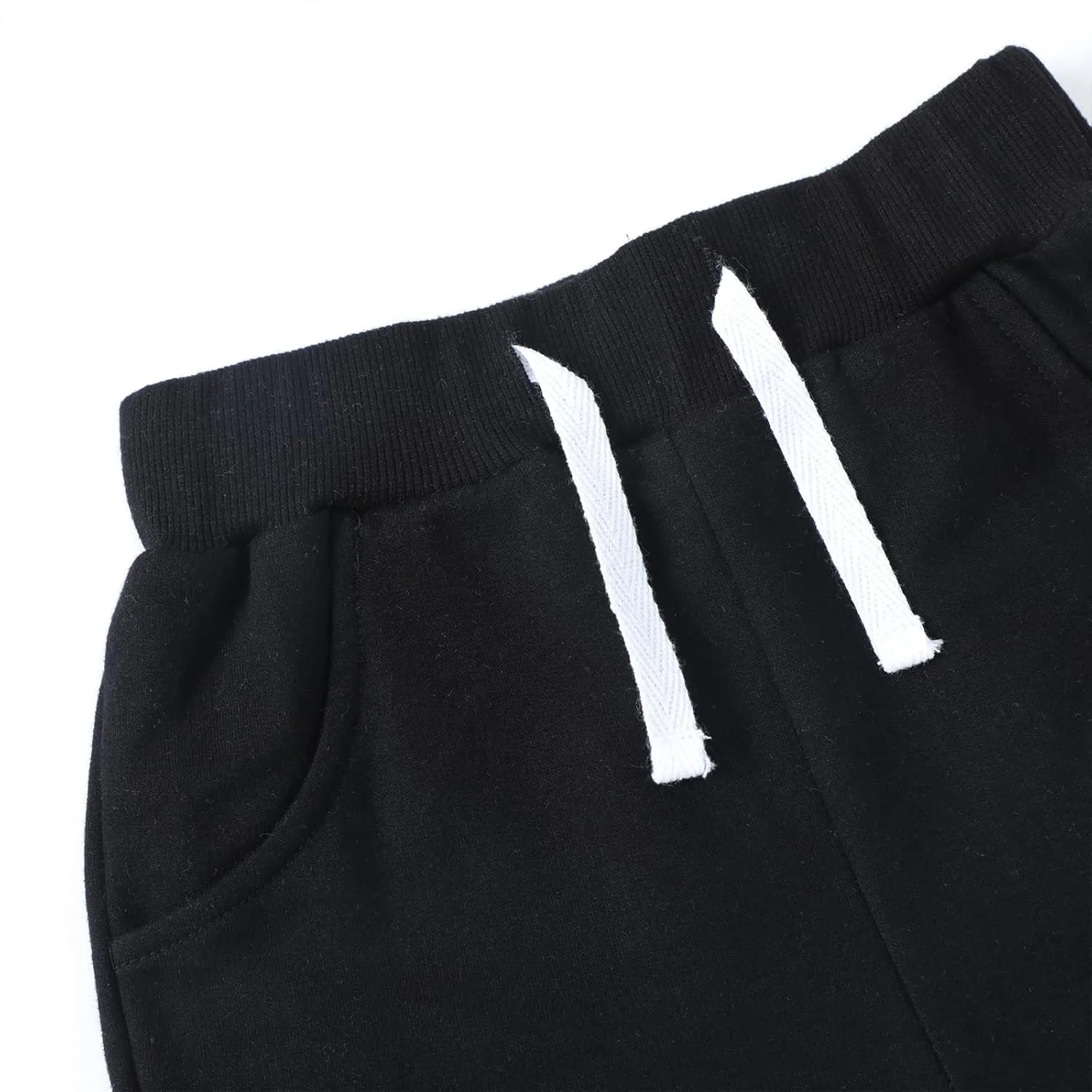 HILEELANG Toddler Boys' Shorts 3-Pack Summer Cotton French Terry Solid Adjust Pocket Shorts 12M-7Y