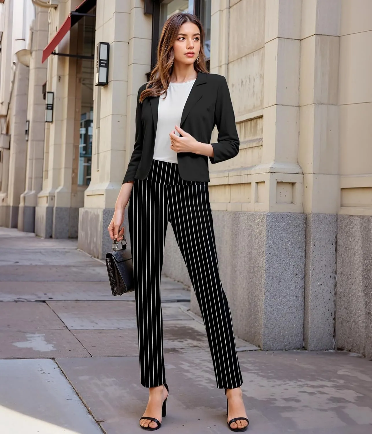 Hybrid & Company Womens Business Millennium Slim Bootcut Pants