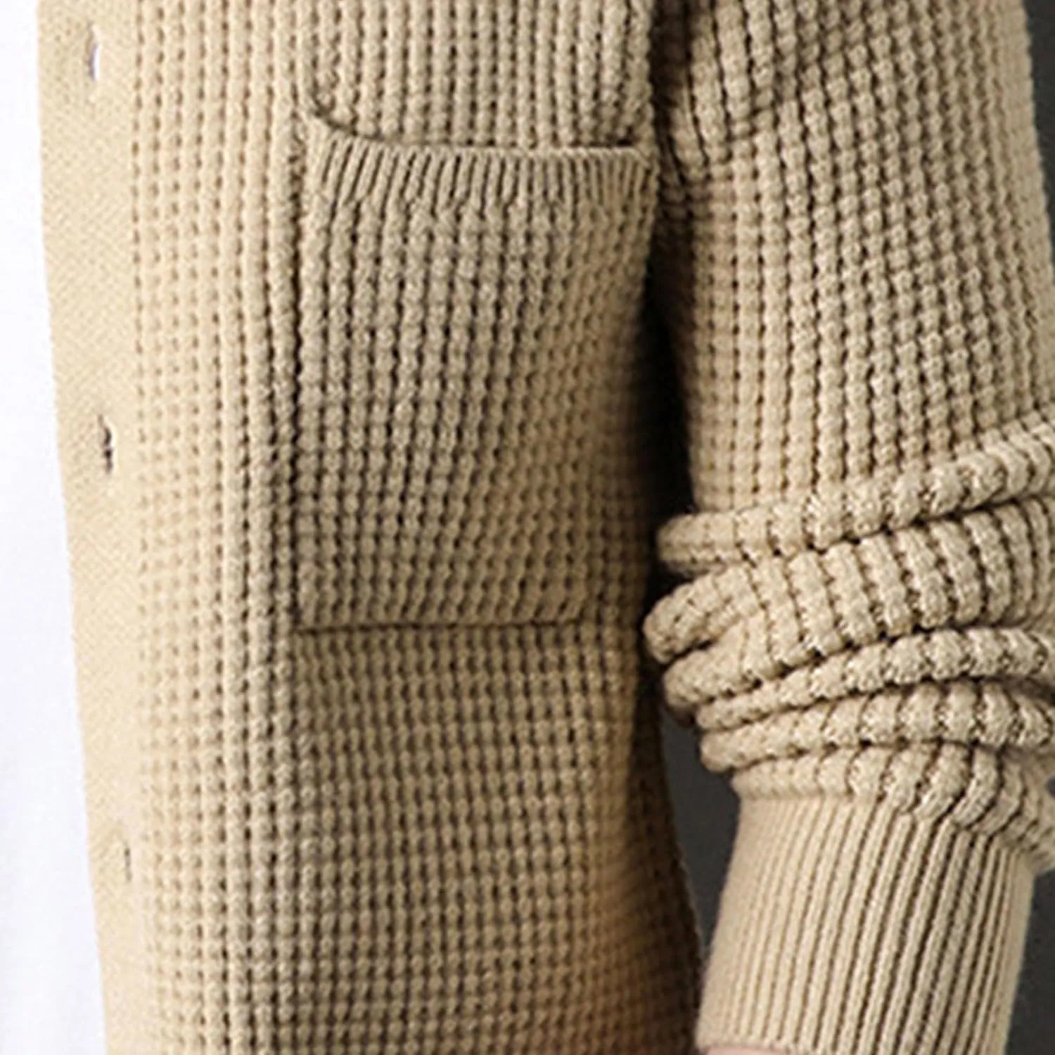 JEKE-DG Men's Lapel Button Down Cardigan Sweater Fashion Loose Sleeve Regular Sweater Casual Open Front Sweaters