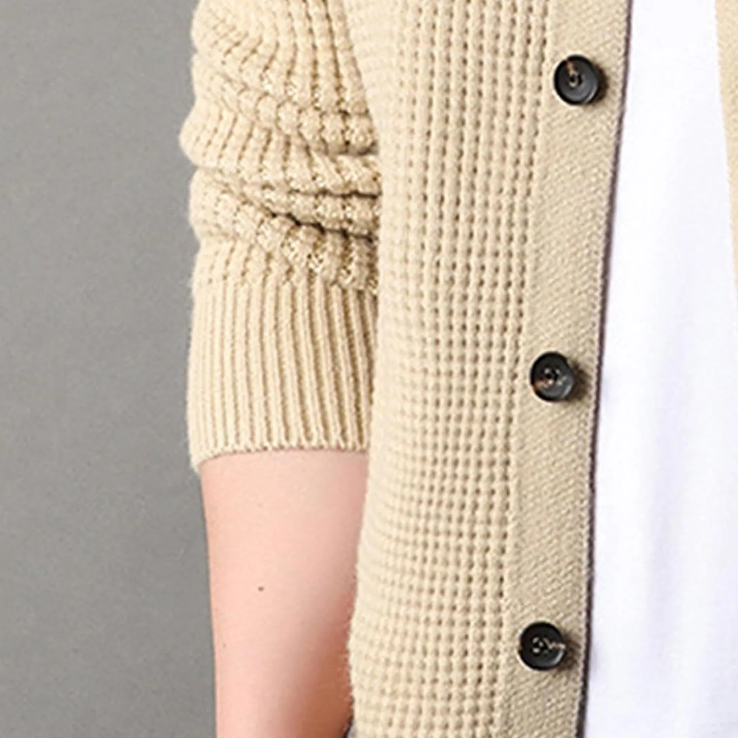JEKE-DG Men's Lapel Button Down Cardigan Sweater Fashion Loose Sleeve Regular Sweater Casual Open Front Sweaters