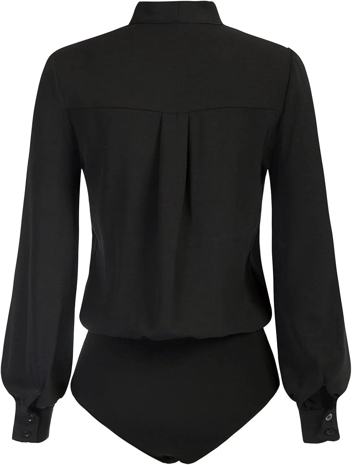 Kate Kasin Women Bow Tie Neck Office Blouse Button Down Long Sleeve Bodysuits Blouse Top