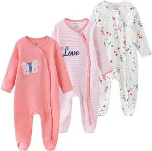 Kiddiezoom Baby Footed Cotton One-Piece Romper Jumpsuit Pajamas