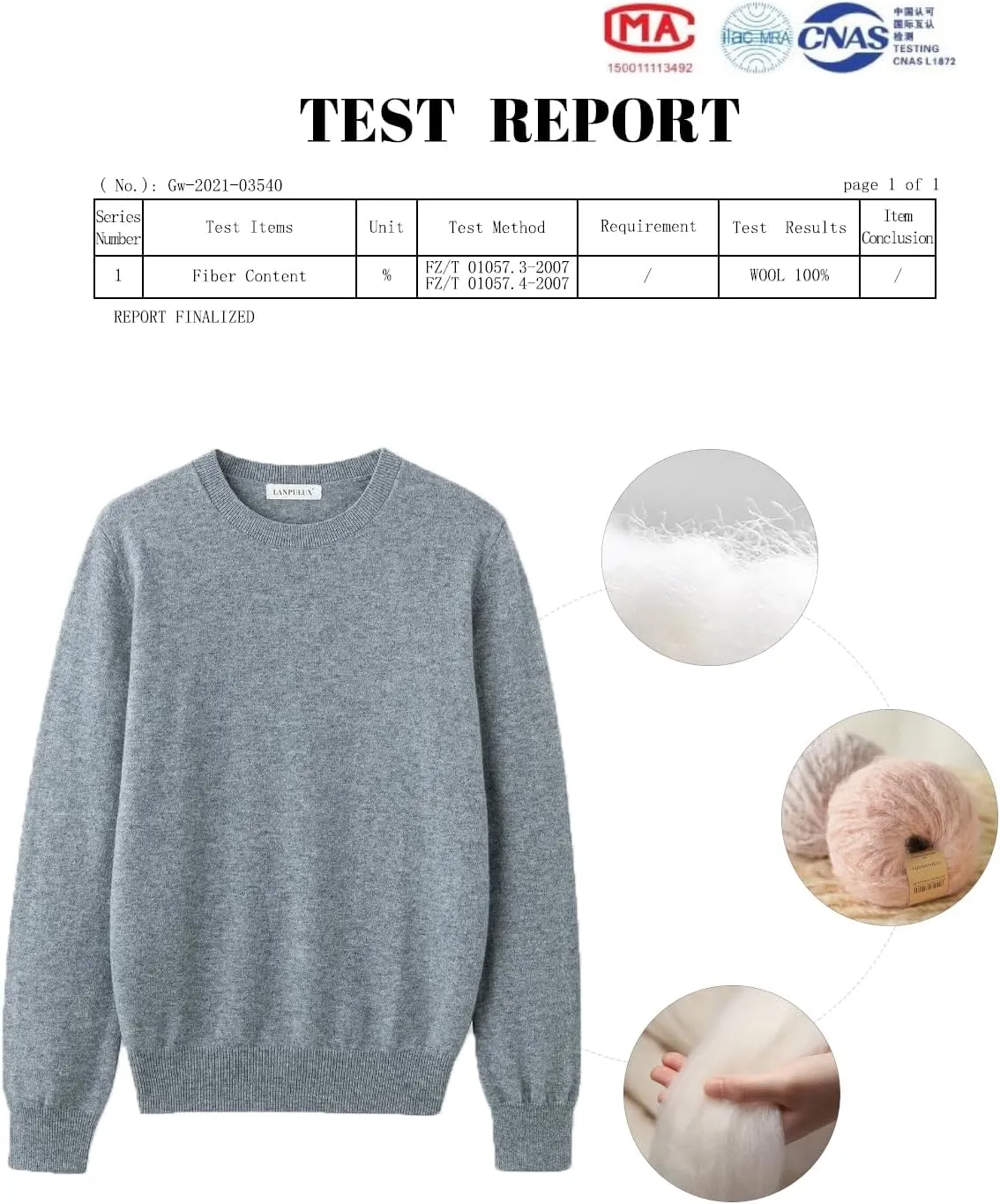 LANPULUX Women's 100 Percent Pure Wool Sweater Long Sleeve Pullover Crew Neck Tops for Woman