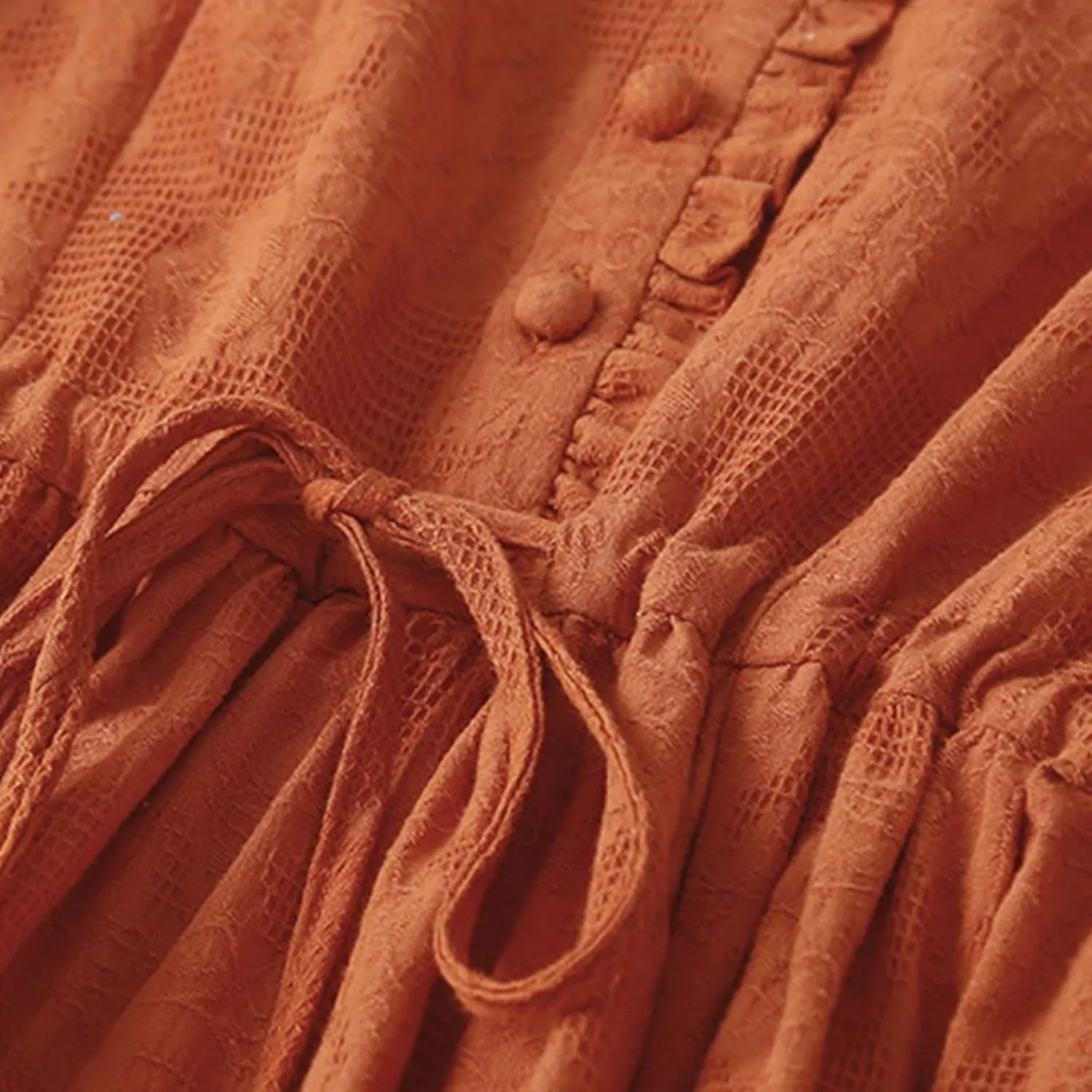 Linen Dress for Women Embroidered Cotton Maxi Dress Drawstring Waisted A Line Dresses Summer Vacation Sundress