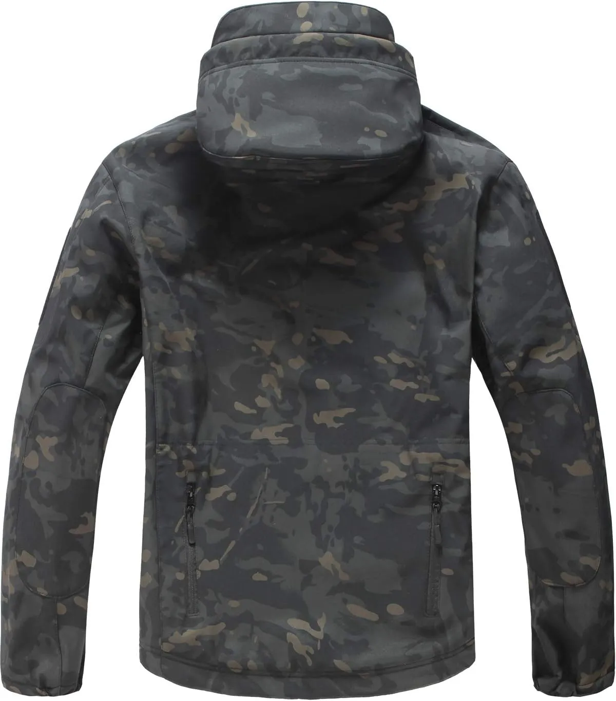 Men Softshell Tactical Jacket Fleece Hooded Coat for Hunting Hiking Fishing Camping