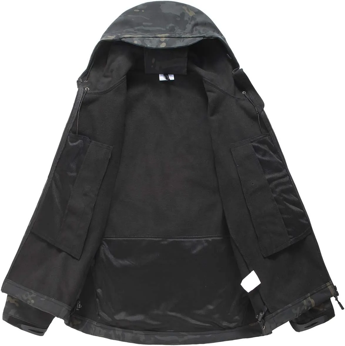 Men Softshell Tactical Jacket Fleece Hooded Coat for Hunting Hiking Fishing Camping