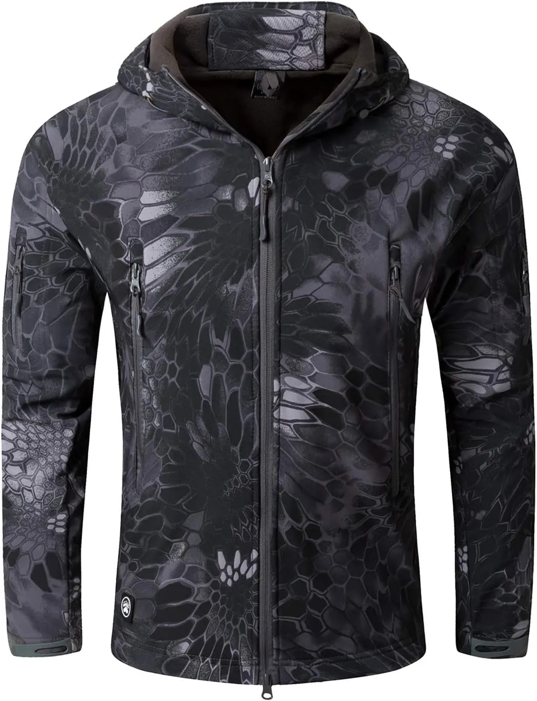 Men Softshell Tactical Jacket Fleece Hooded Coat for Hunting Hiking Fishing Camping