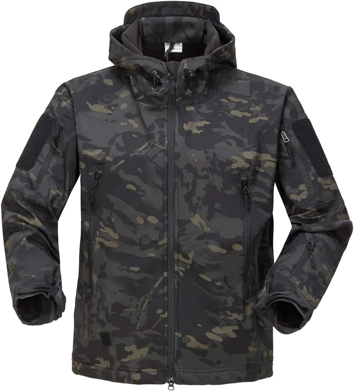 Men Softshell Tactical Jacket Fleece Hooded Coat for Hunting Hiking Fishing Camping