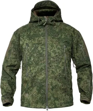Men Softshell Tactical Jacket Fleece Hooded Coat for Hunting Hiking Fishing Camping