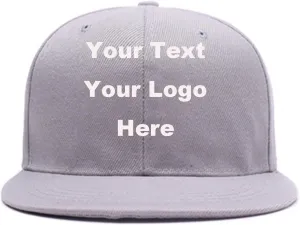 Men Women Hip Hop Plain Snapback Hats Personalized Flat Brim Outdoors Sun Visors Add Picture/Text/Logo Custom Baseball Caps