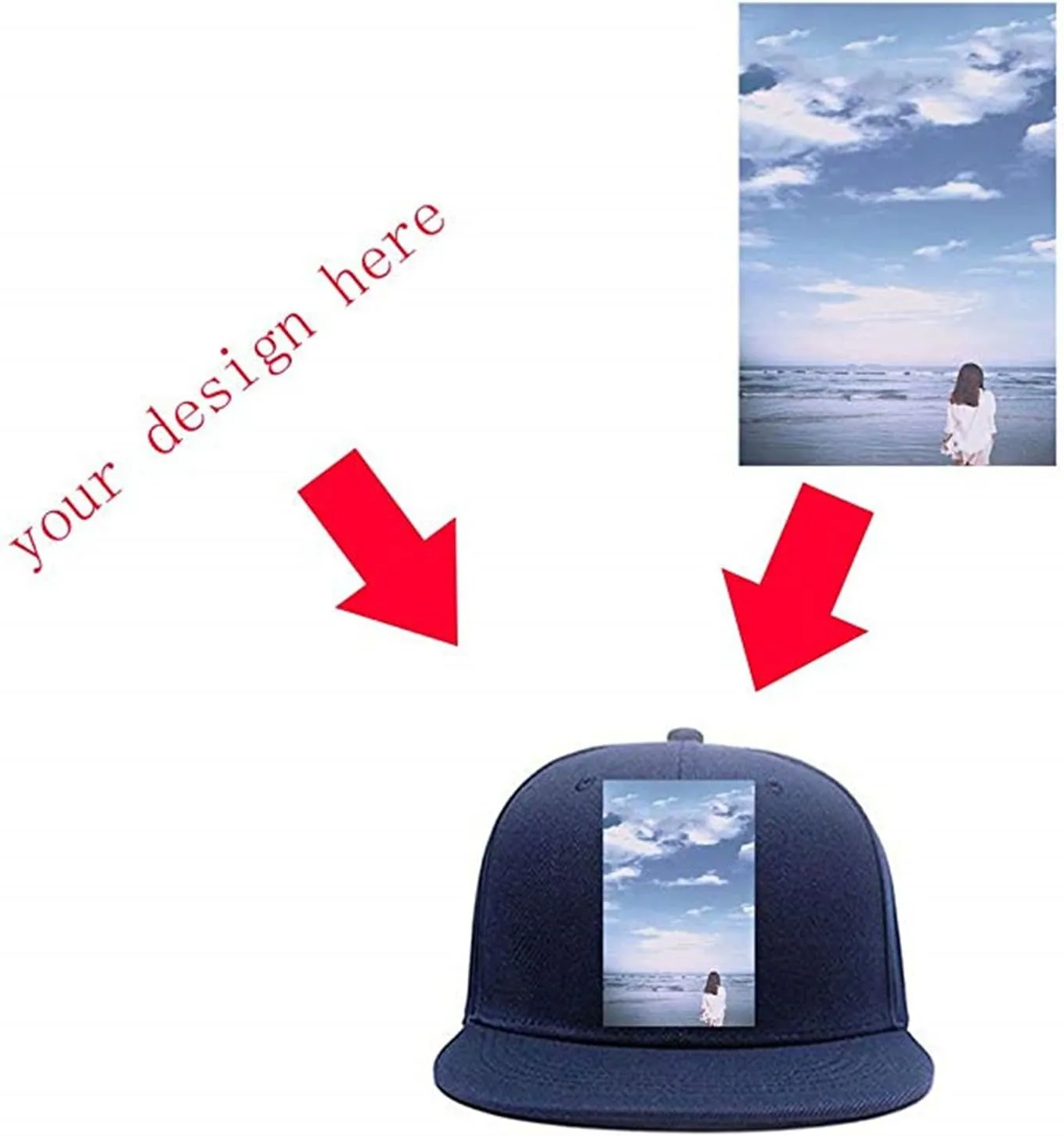 Men Women Hip Hop Plain Snapback Hats Personalized Flat Brim Outdoors Sun Visors Add Picture/Text/Logo Custom Baseball Caps