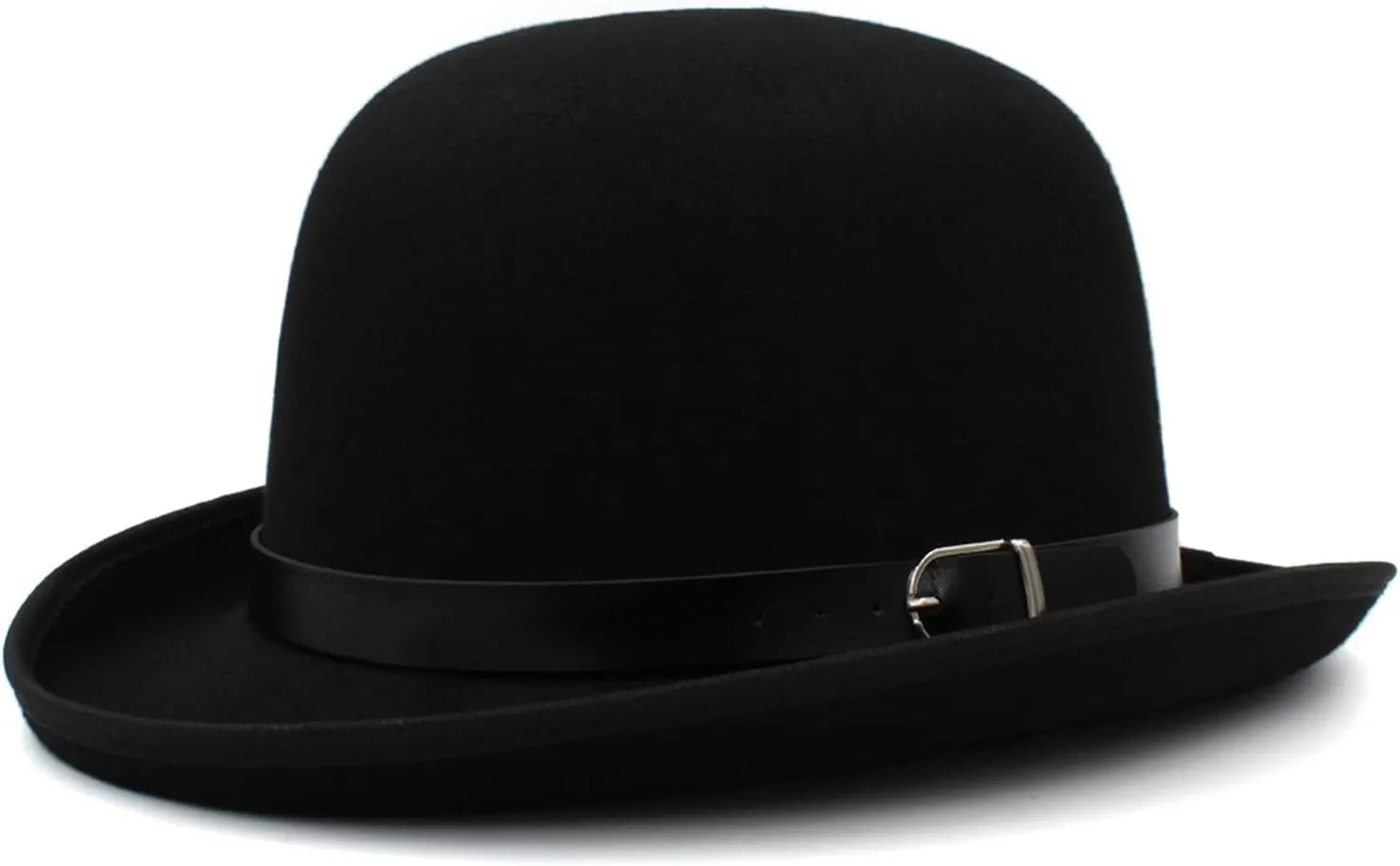 Men Women Oval Top Classic Wool Bowler Hat Roll Rim Derby Cap Party Street Style Sunhat