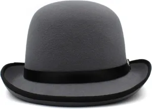 Men Women Oval Top Classic Wool Bowler Hat Roll Rim Derby Cap Party Street Style Sunhat