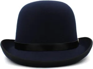 Men Women Oval Top Classic Wool Bowler Hat Roll Rim Derby Cap Party Street Style Sunhat