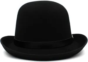 Men Women Oval Top Classic Wool Bowler Hat Roll Rim Derby Cap Party Street Style Sunhat