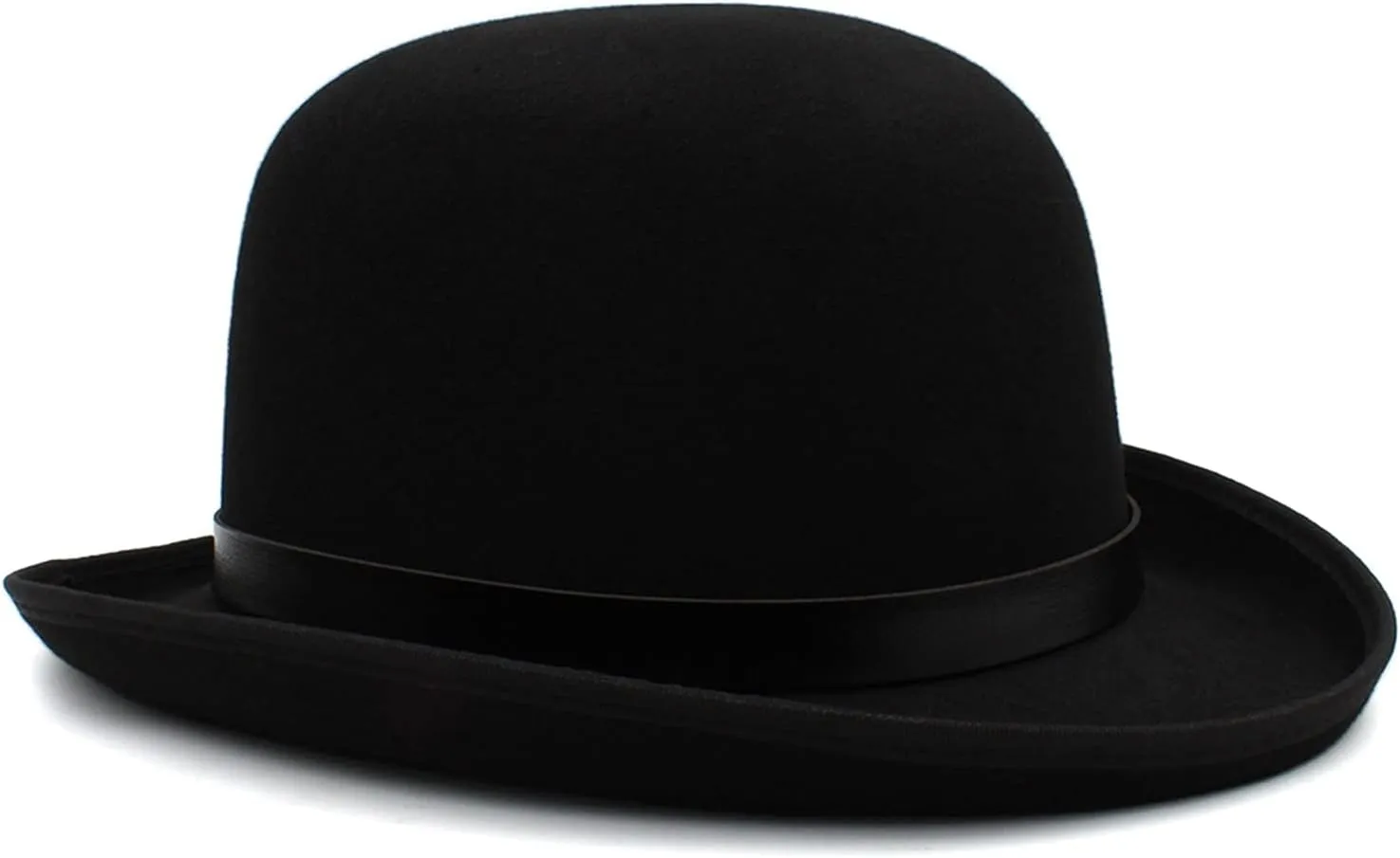 Men Women Oval Top Classic Wool Bowler Hat Roll Rim Derby Cap Party Street Style Sunhat