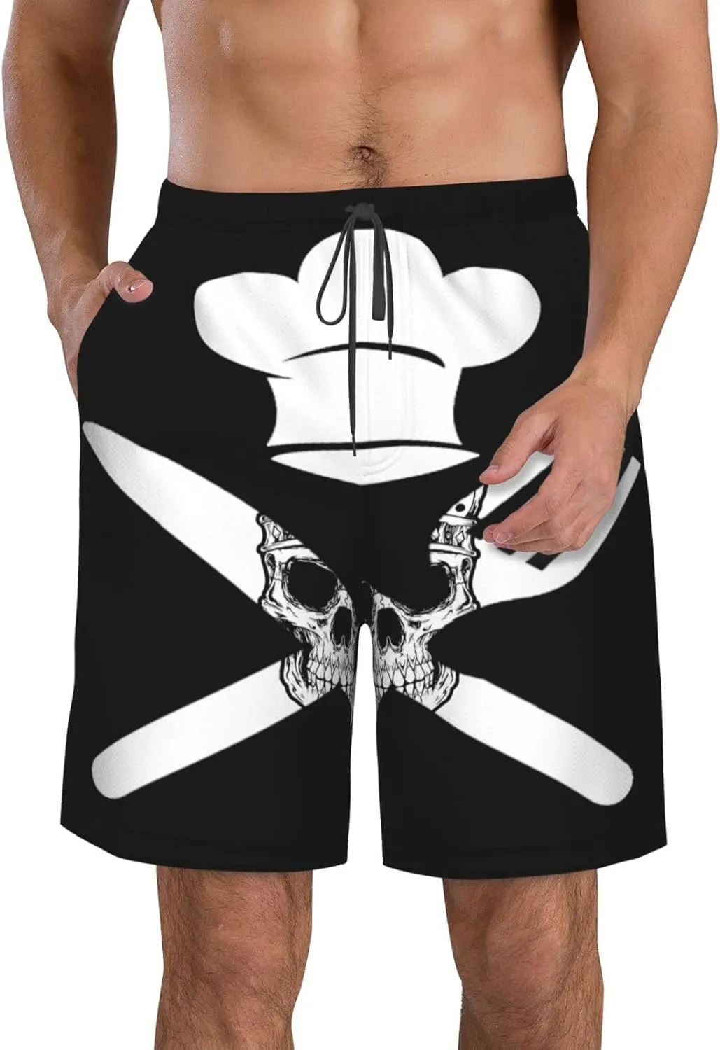 Men's Beach Shorts Drawstring Quick Dry Running Shorts Comfortable Loose Gym Shorts Swimsuit Pants with Pockets
