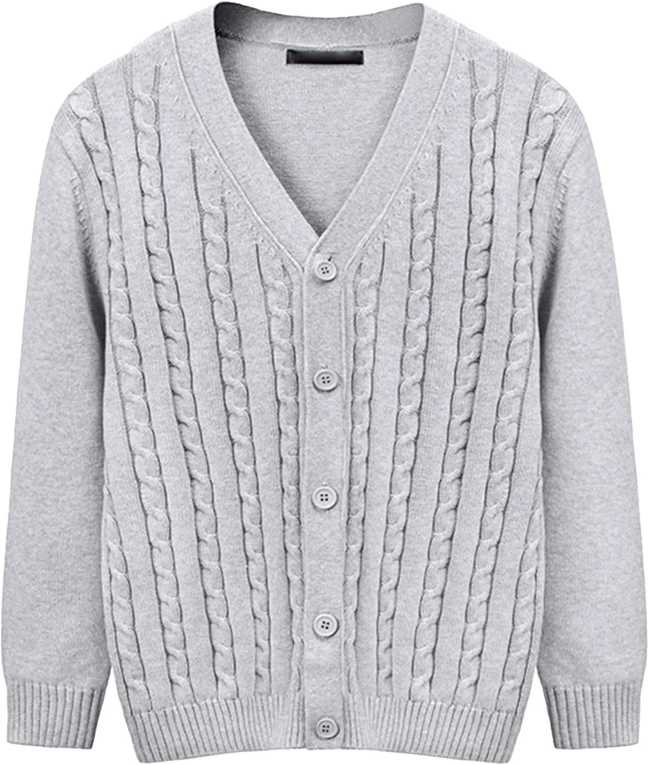 Men's Cardigan V Neck Casual Sweater Cable Cotton Button Down Sweater Loose Fit Open Front Sweaters