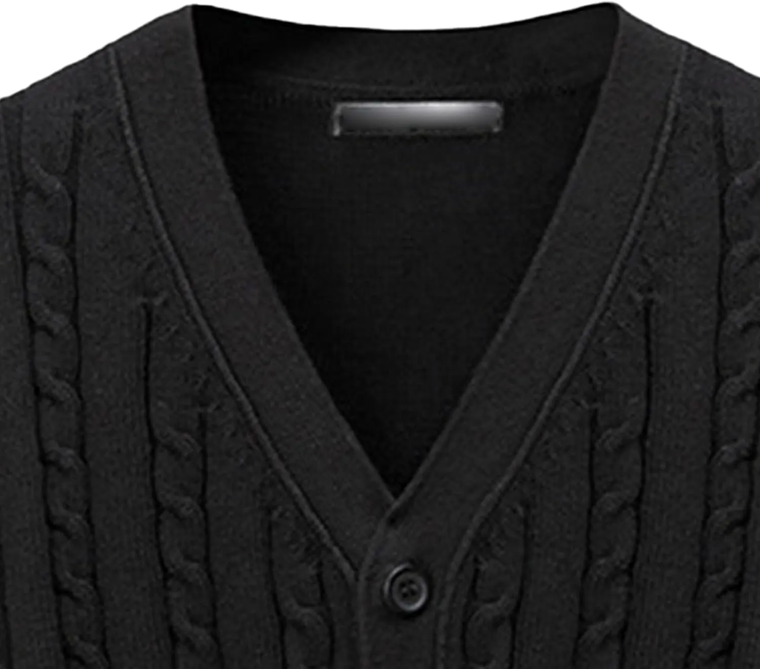 Men's Cardigan V Neck Casual Sweater Cable Cotton Button Down Sweater Loose Fit Open Front Sweaters