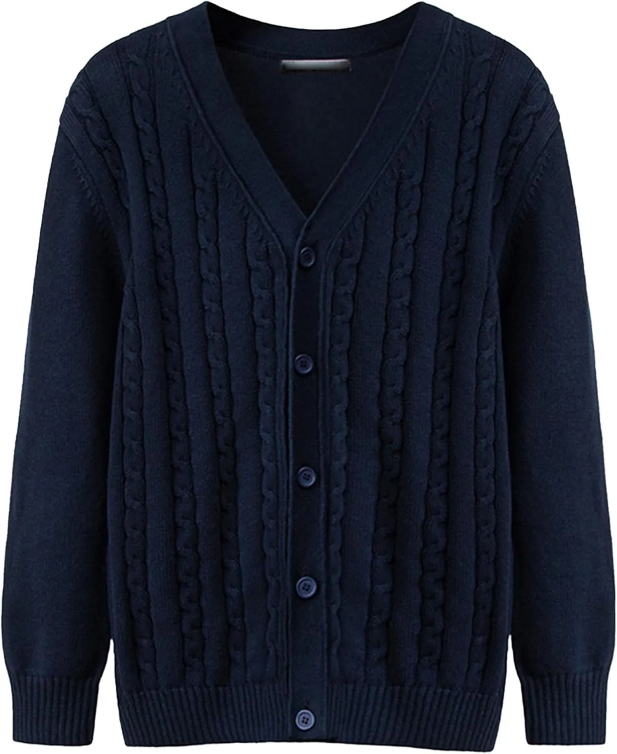 Men's Cardigan V Neck Casual Sweater Cable Cotton Button Down Sweater Loose Fit Open Front Sweaters