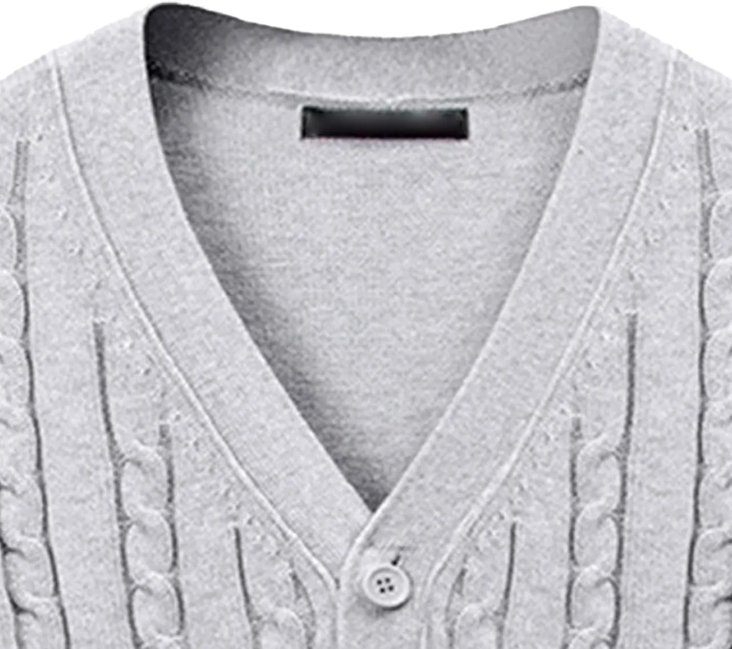 Men's Cardigan V Neck Casual Sweater Cable Cotton Button Down Sweater Loose Fit Open Front Sweaters