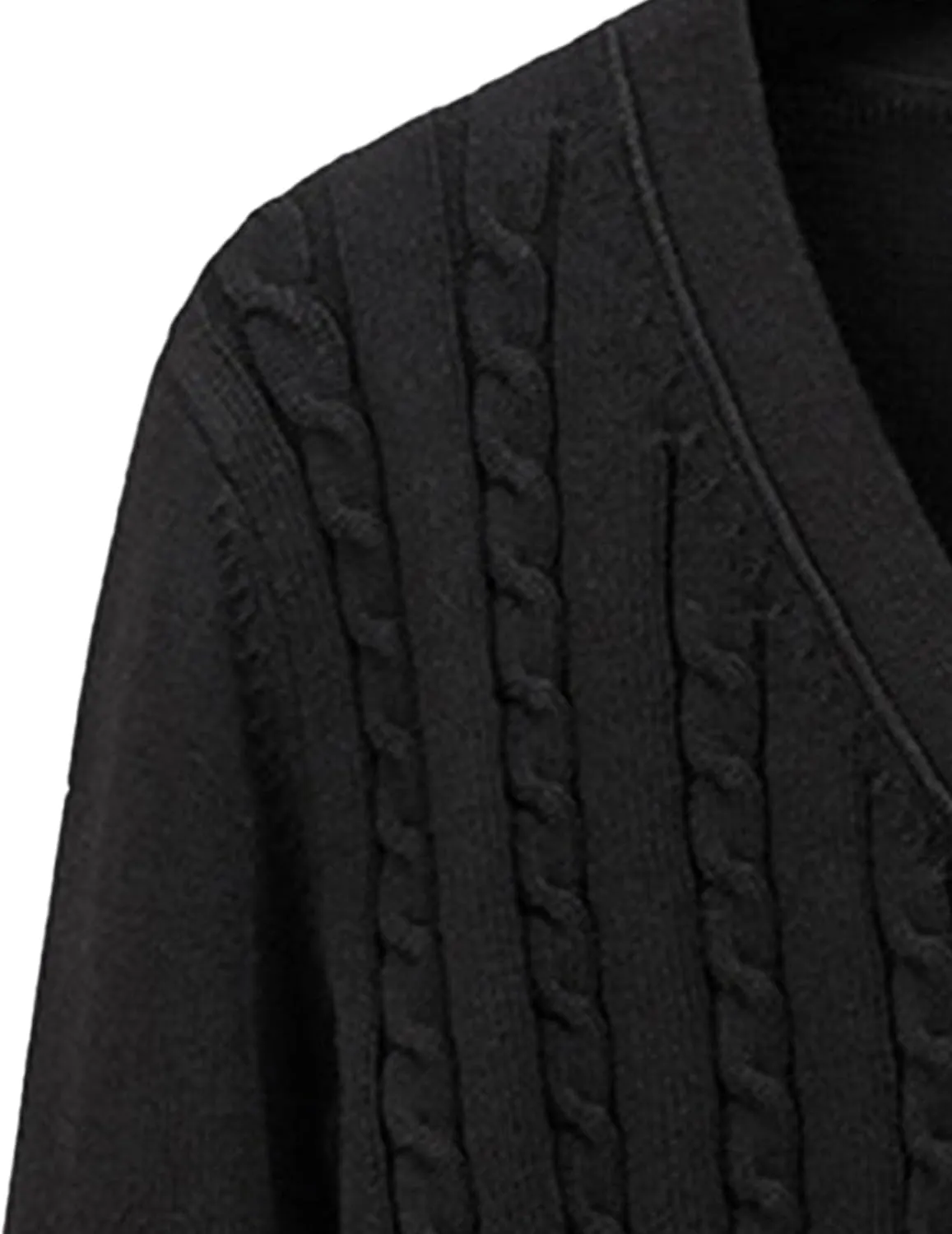 Men's Cardigan V Neck Casual Sweater Cable Cotton Button Down Sweater Loose Fit Open Front Sweaters