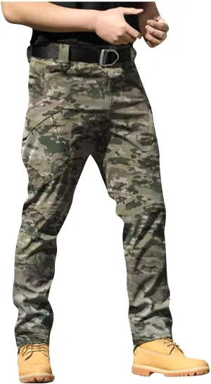 Mens Cargo Pants Workwear Pants for Men Flannel Lined Cargo Pants Men's High Stretch Multi-Pocket Cargo Pants Mens