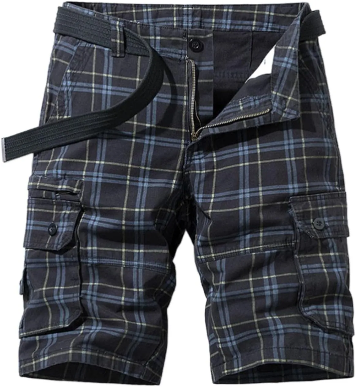 Mens Cargo Shorts Cotton Work Shorts Multi Pocket Casual Workout Shorts Loose Fit Military Cargo Shorts with No Belt