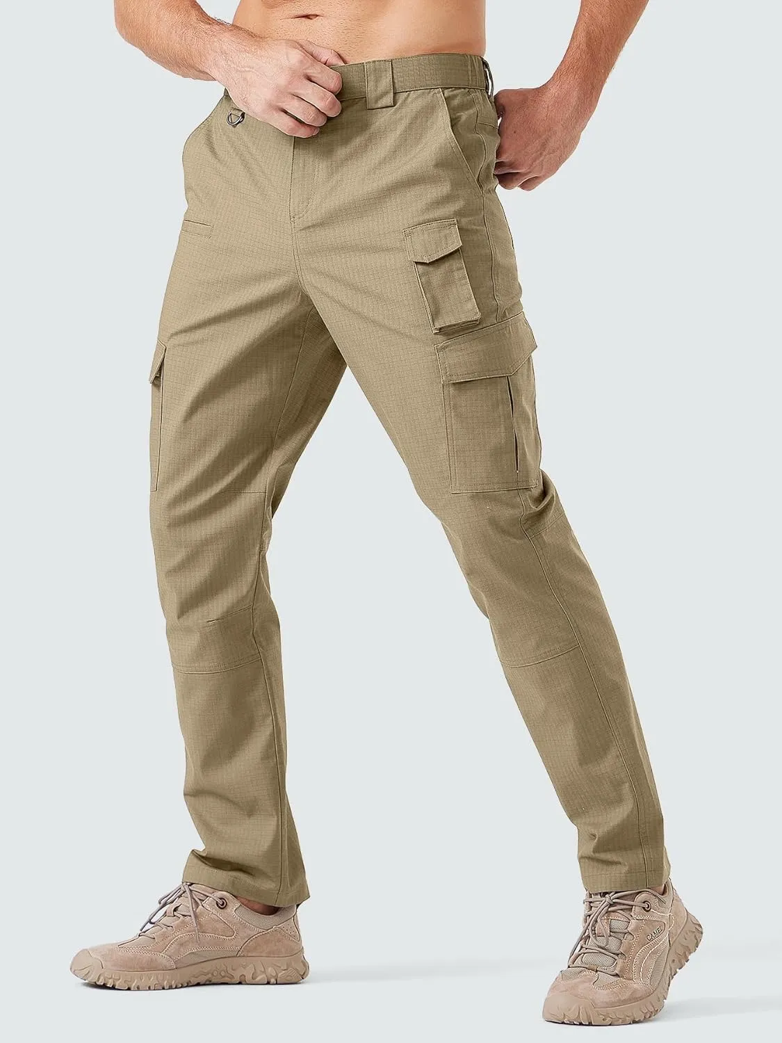 Men's Cargo Work Pants Water Resistant Tactical Pants 29.1" Lightweight Hiking Ripstop Pants Outdoor Apparel