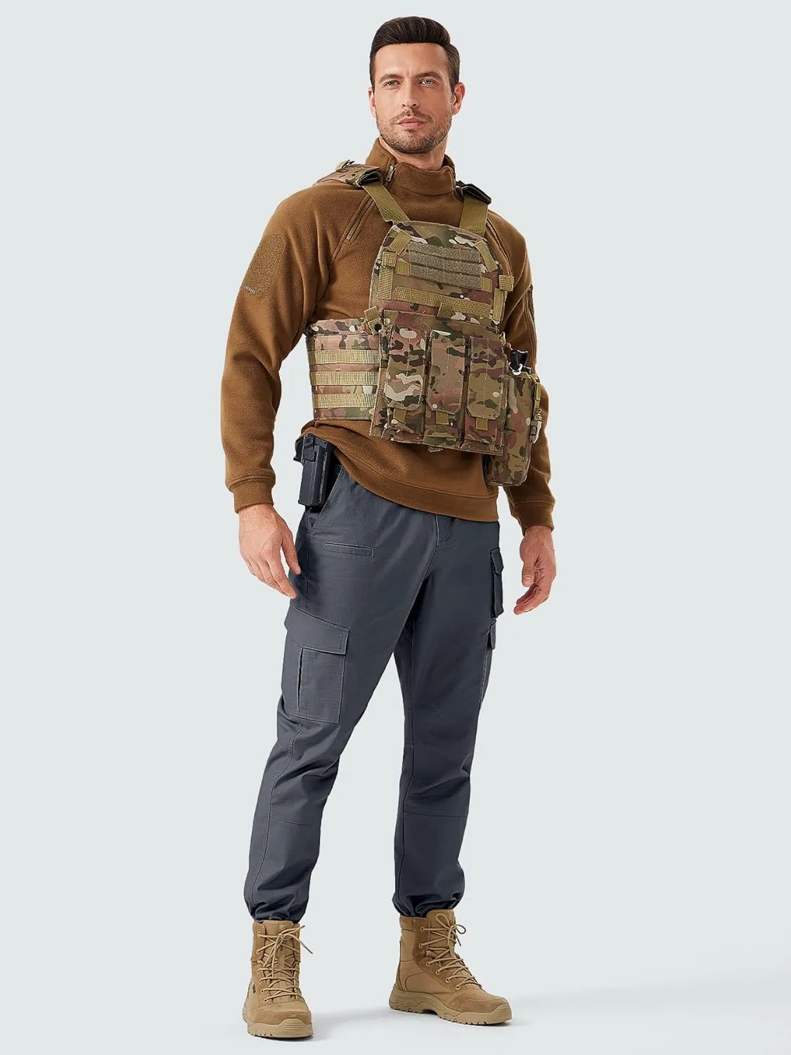 Men's Cargo Work Pants Water Resistant Tactical Pants 29.1" Lightweight Hiking Ripstop Pants Outdoor Apparel