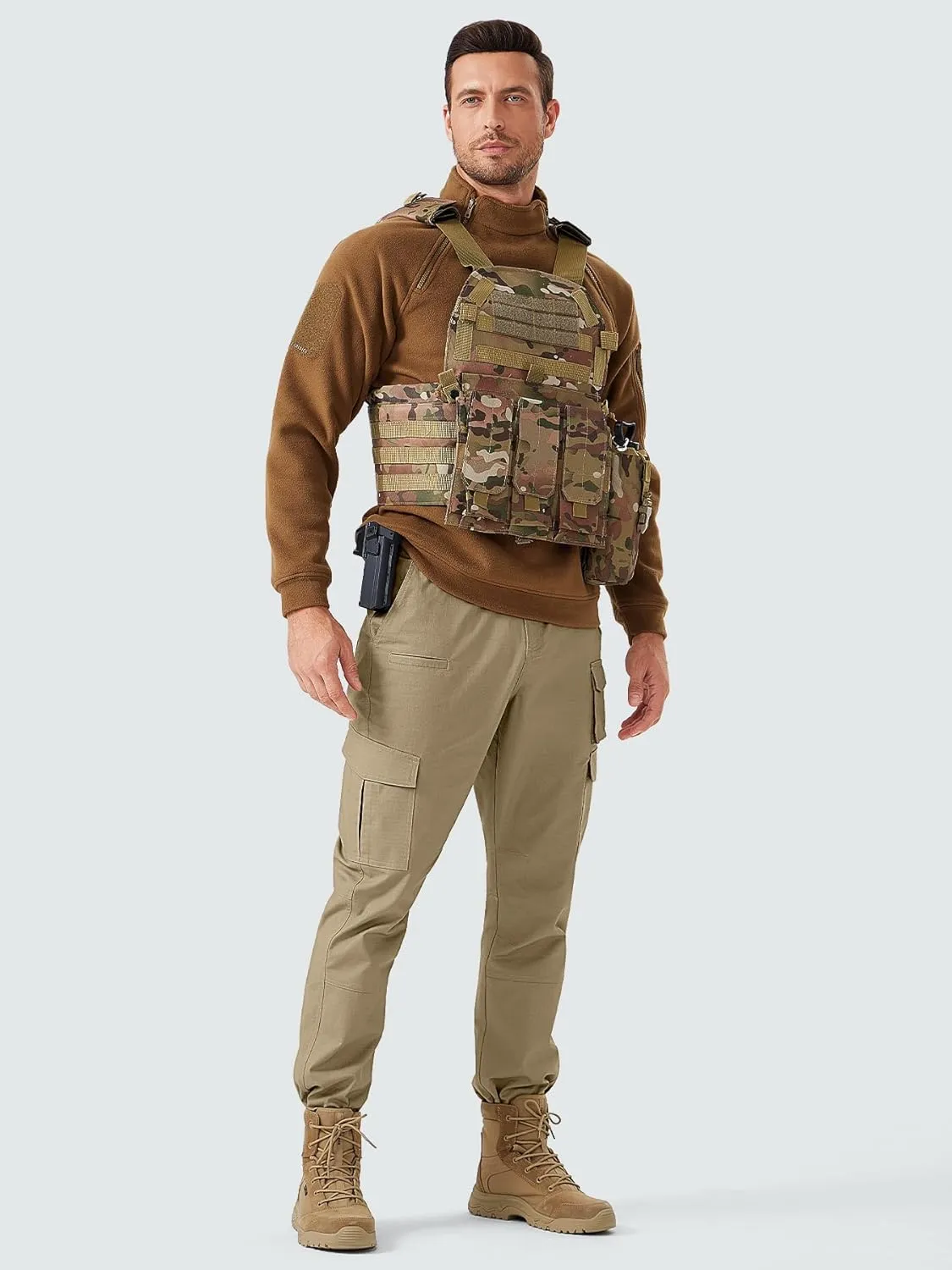 Men's Cargo Work Pants Water Resistant Tactical Pants 29.1" Lightweight Hiking Ripstop Pants Outdoor Apparel