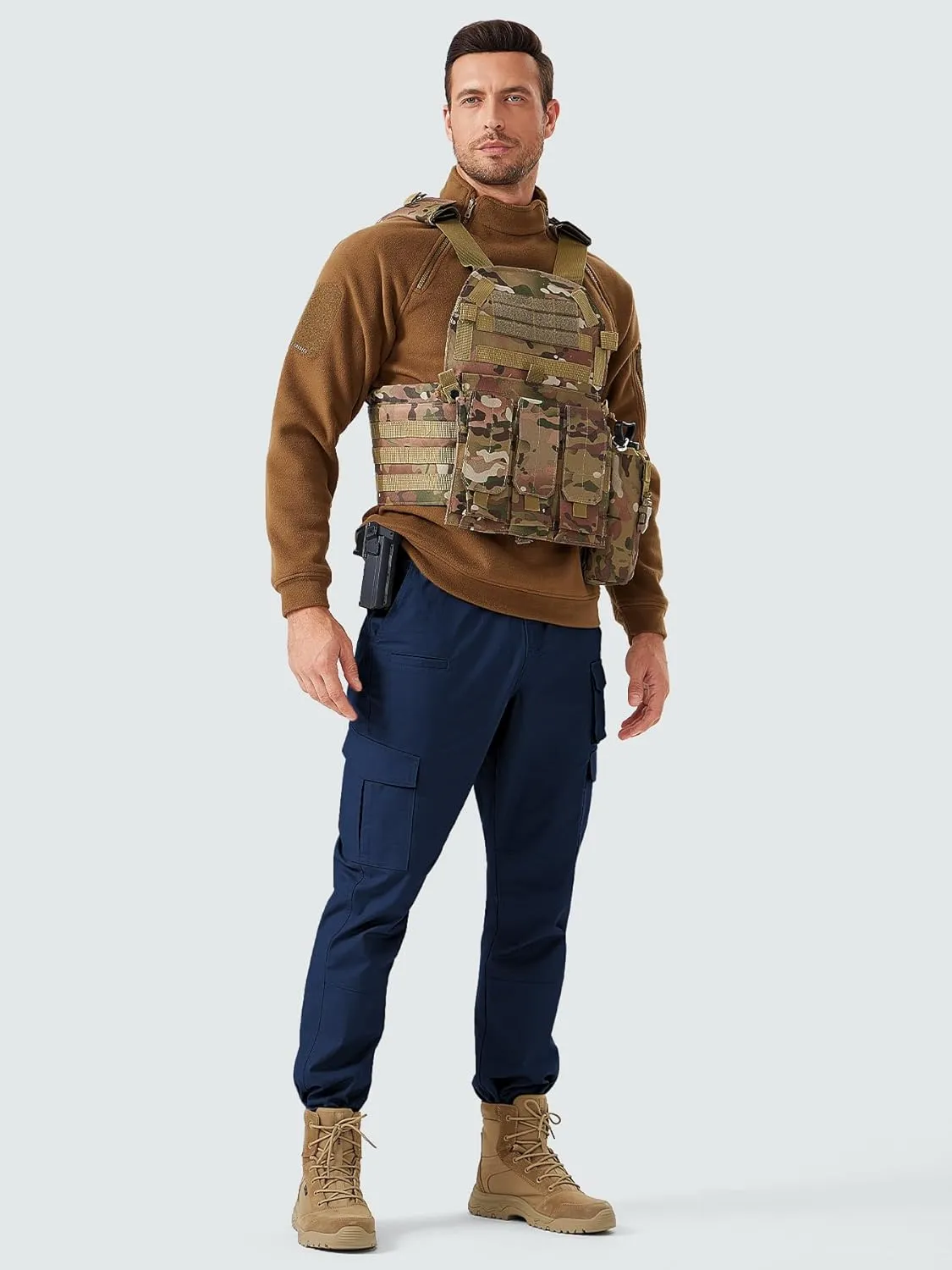 Men's Cargo Work Pants Water Resistant Tactical Pants 29.1" Lightweight Hiking Ripstop Pants Outdoor Apparel