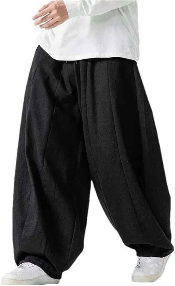 Men's Casual Pants Spring Chinese Street Style Retro Comfortable Men's Wide-Leg Pants Summer