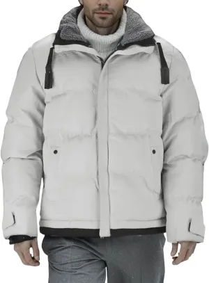 Men's Hooded Puffer Jacket Fleece Lined Winter Jacket Mens Warm Hooded Outerwear Outdoor Gear Coat