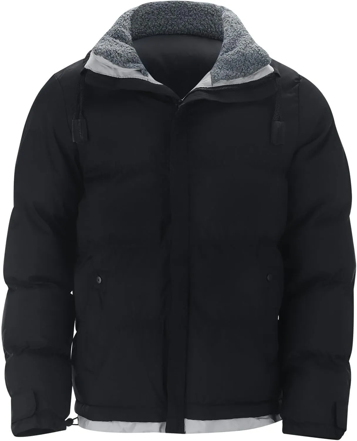Men's Hooded Puffer Jacket Fleece Lined Winter Jacket Mens Warm Hooded Outerwear Outdoor Gear Coat