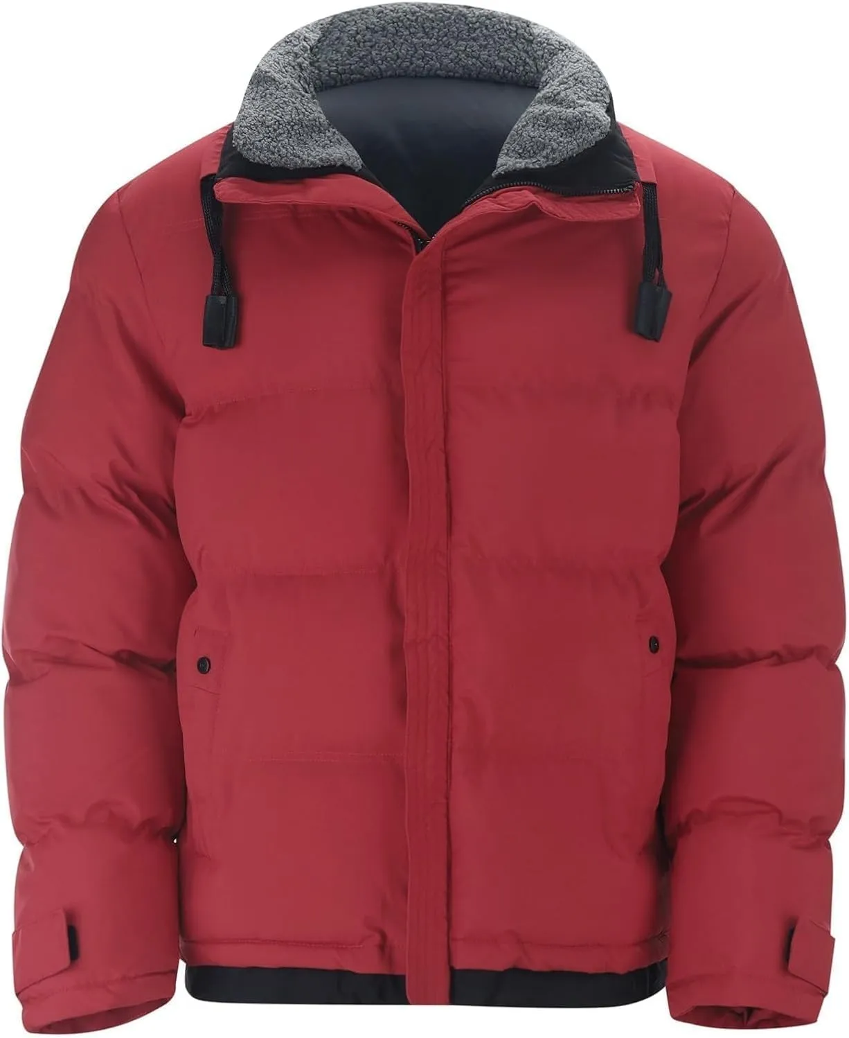 Men's Hooded Puffer Jacket Fleece Lined Winter Jacket Mens Warm Hooded Outerwear Outdoor Gear Coat