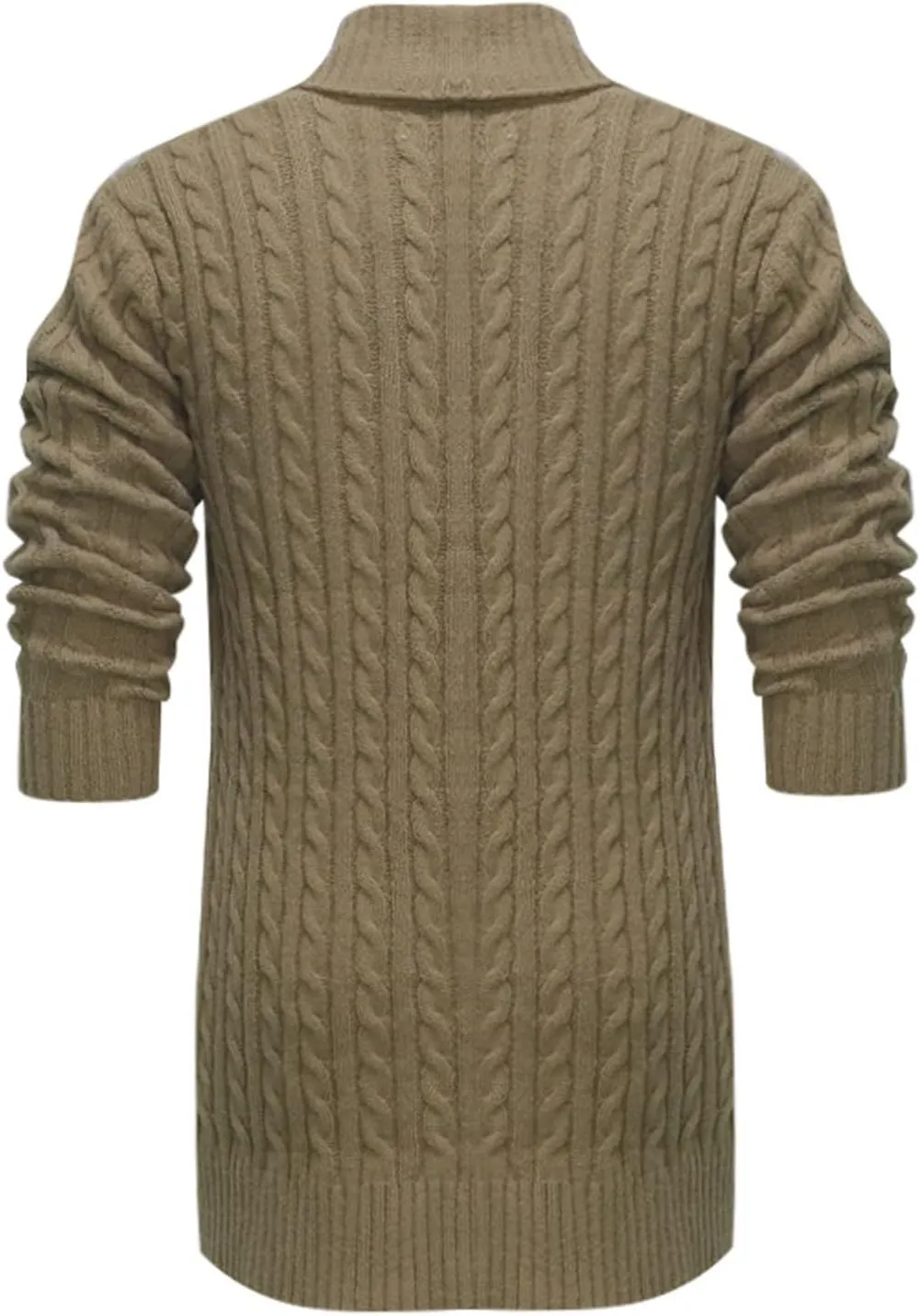 Mens Knit Cardigans Coat Button Down Shawl Collar Open Front Sweaters Long Sleeve Ribbed Fall Spring Warm Top Jackets