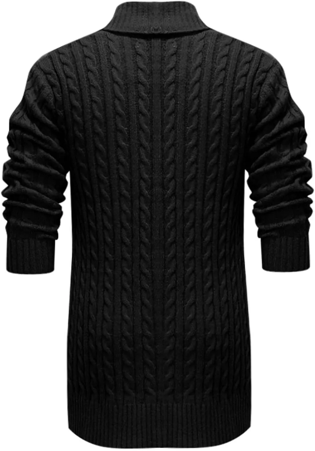 Mens Knit Cardigans Coat Button Down Shawl Collar Open Front Sweaters Long Sleeve Ribbed Fall Spring Warm Top Jackets