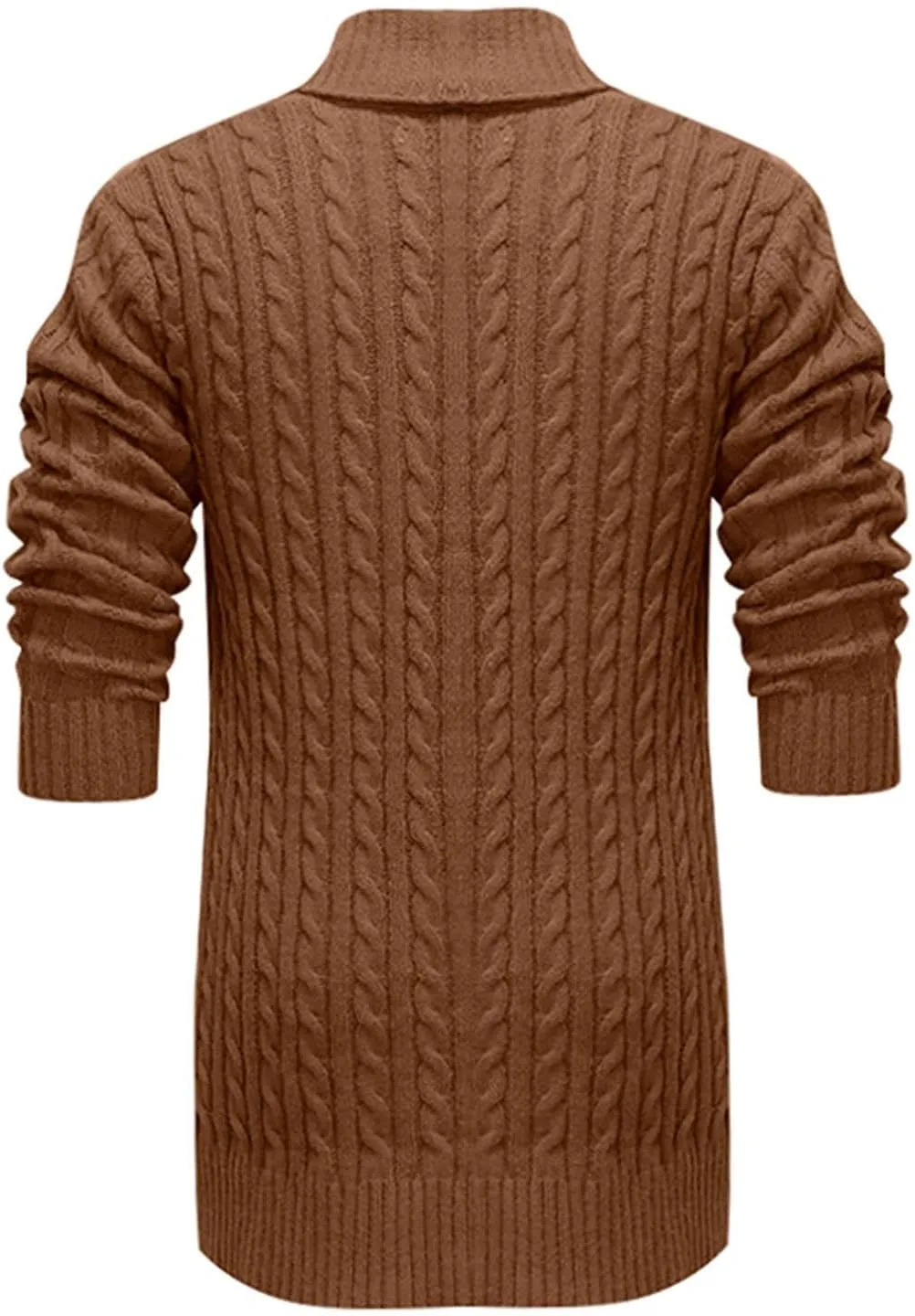 Mens Knit Cardigans Coat Button Down Shawl Collar Open Front Sweaters Long Sleeve Ribbed Fall Spring Warm Top Jackets