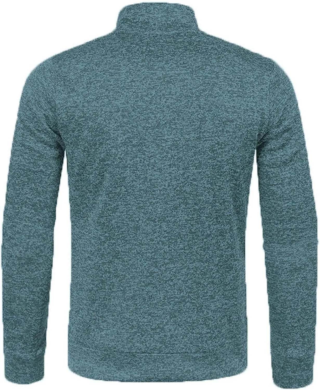 Men's Knit Polo Sweaters Classic Fit 1/4 Zip V Neck Long Sleeve Soft Sweater Trendy Solid Turtleneck Pullover Top