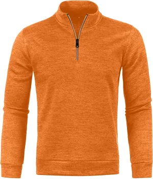 Men's Knit Polo Sweaters Classic Fit 1/4 Zip V Neck Long Sleeve Soft Sweater Trendy Solid Turtleneck Pullover Top