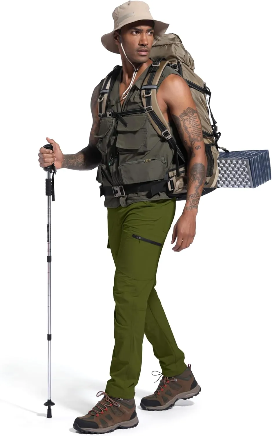 Men's Lightweight Hiking Cargo Work Pants Quick Dry Water Resistant Fishing Travel Climbing Outdoor Stretch Pants