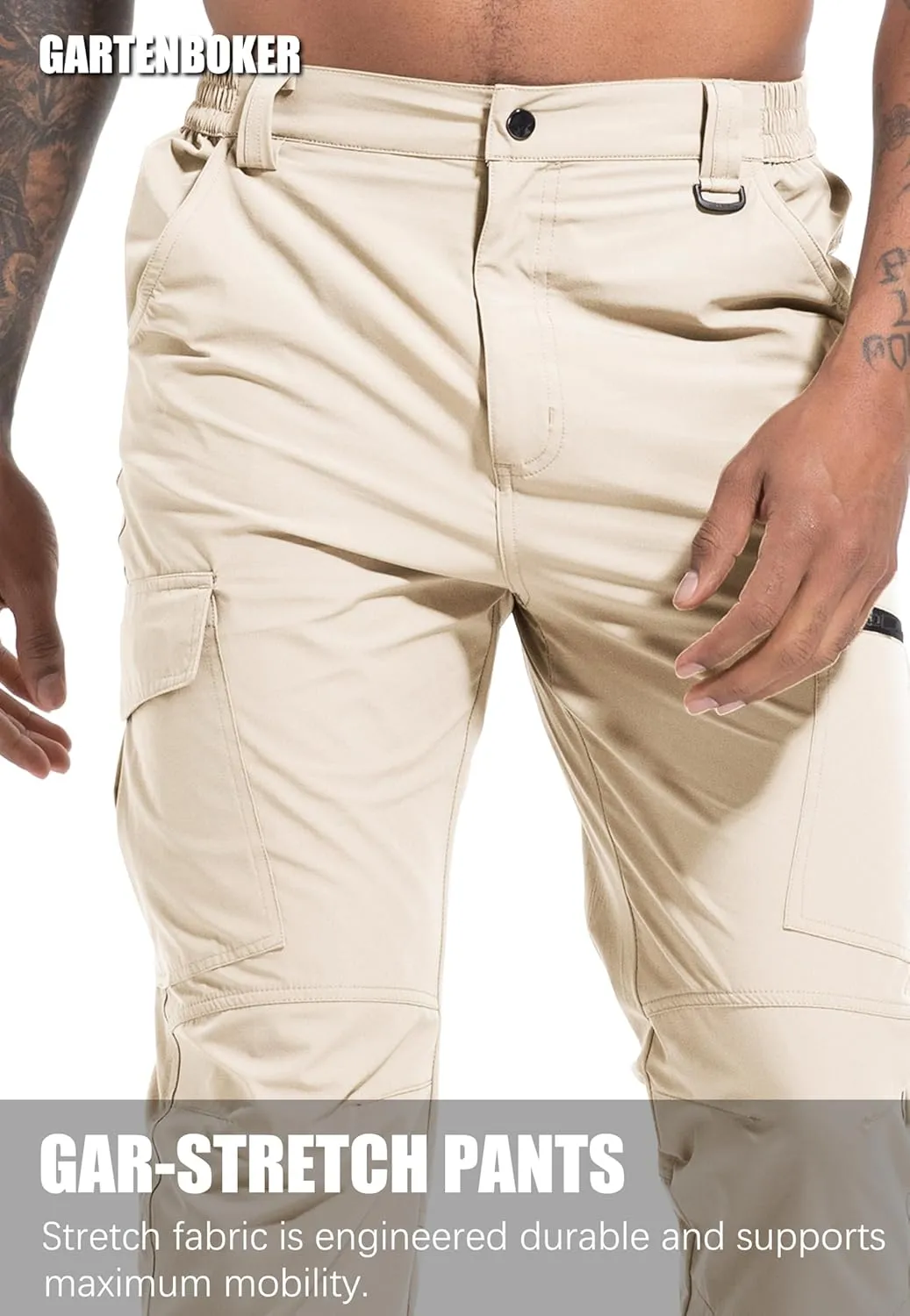 Men's Lightweight Hiking Cargo Work Pants Quick Dry Water Resistant Fishing Travel Climbing Outdoor Stretch Pants