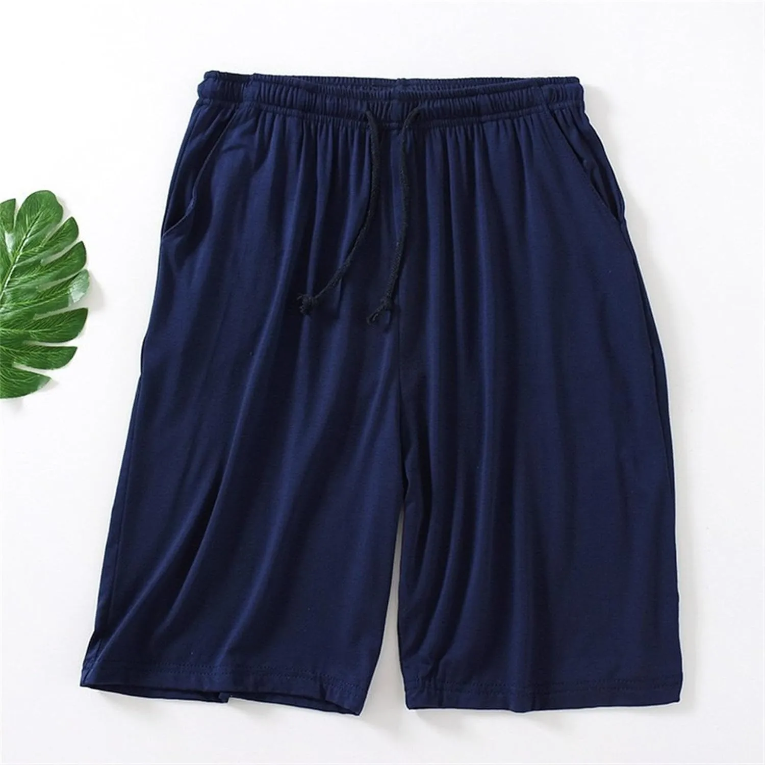 Men's Plus Size Pajama Shorts Soft Comfortable Breathable Lounge Shorts Casual Loose Drawstring Sleep Shorts